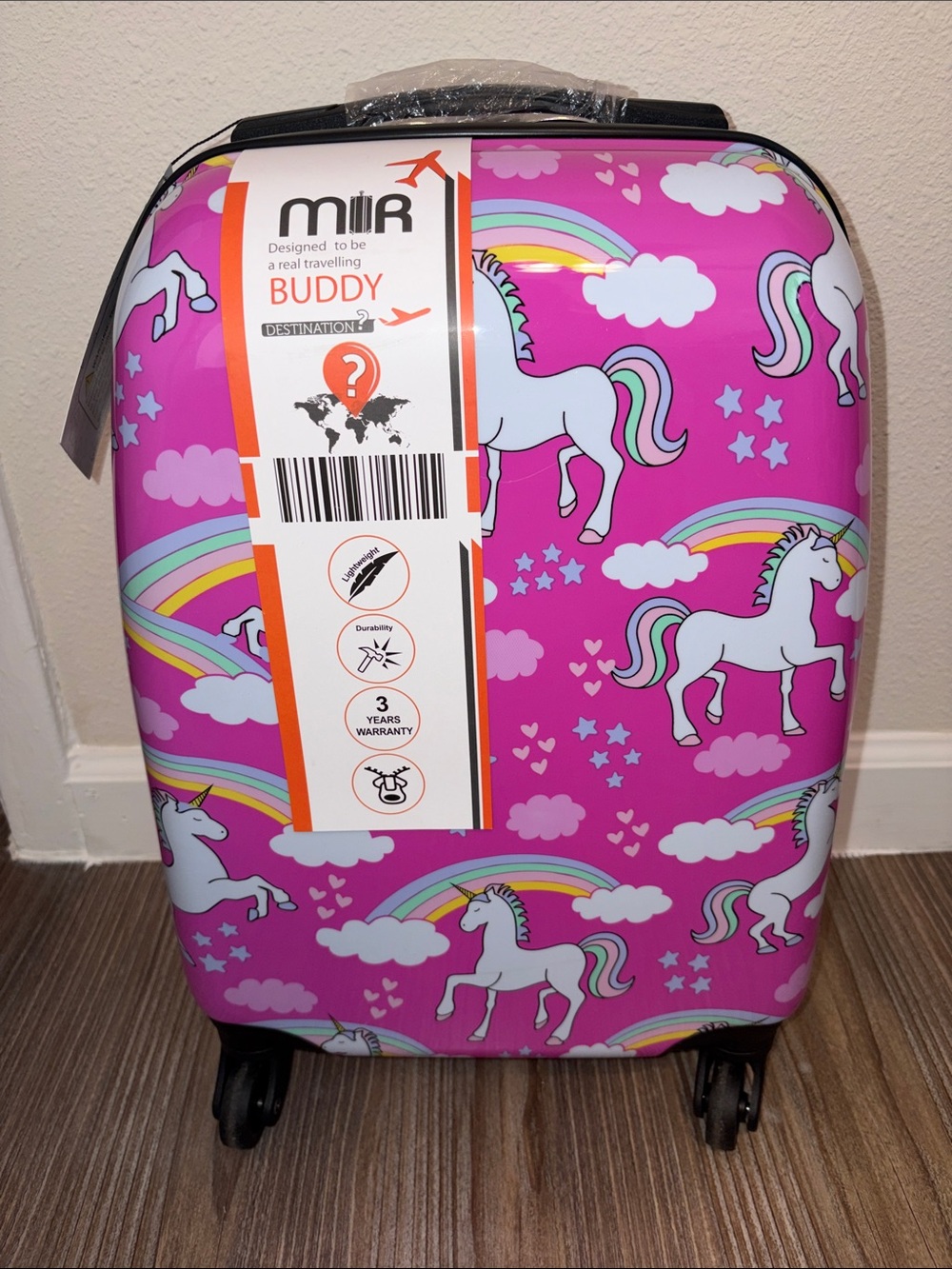 Buddy Kids Unicorn 🦄 Carry-On Suitcase - Pink
